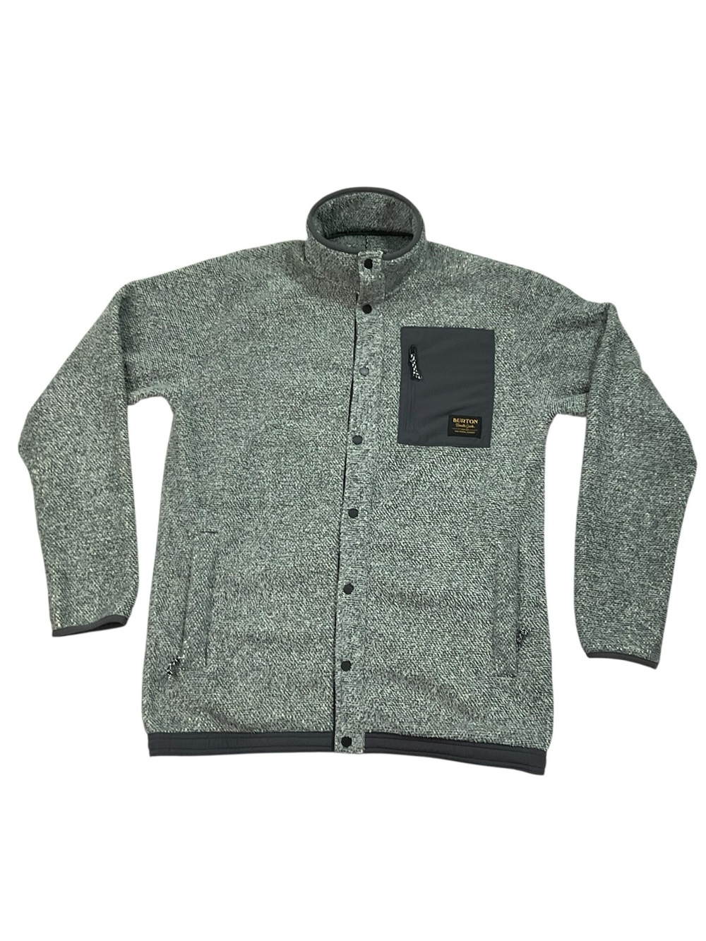 Burton Durable Goods Men’s Medium Gray Fleece Snap Front Jacket